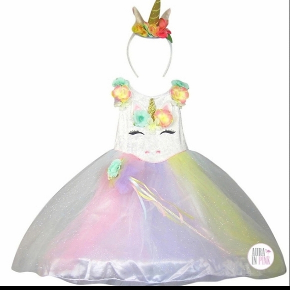 Gillians Closet Other - GILLIANS CLOSET| GIRLS TODDLER UNICORN DRESS WITH HEADBAND size 3t